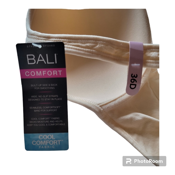 Bali Cool Comfort Revolution Shaping WireFree Bra DF3463 Light Beige 36D NWT - Picture 4 of 9